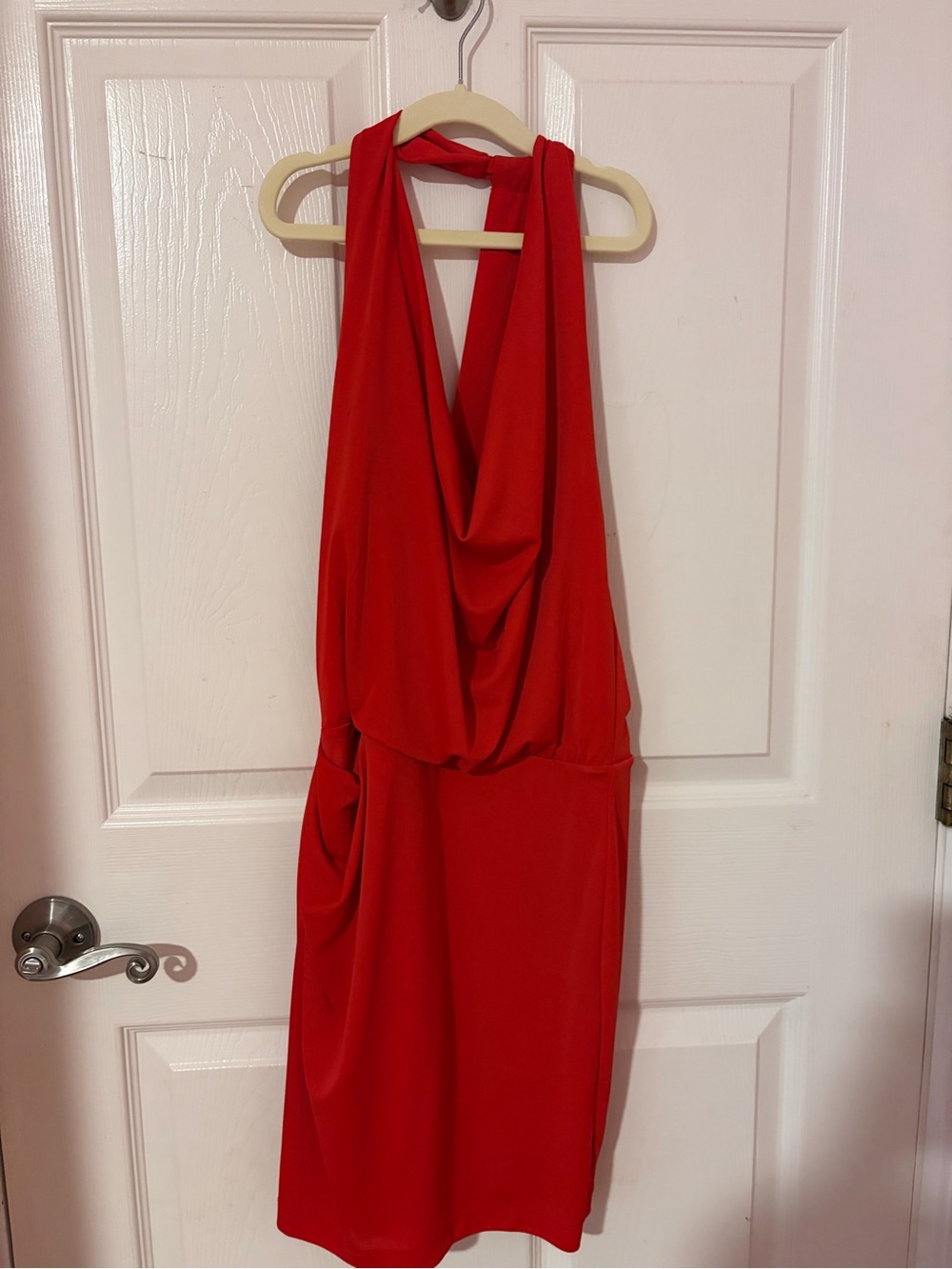 BCBG Red Draped Halter Party Dress - Women